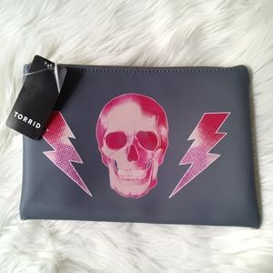 Torrid Pink and Grey Skull Pouch
